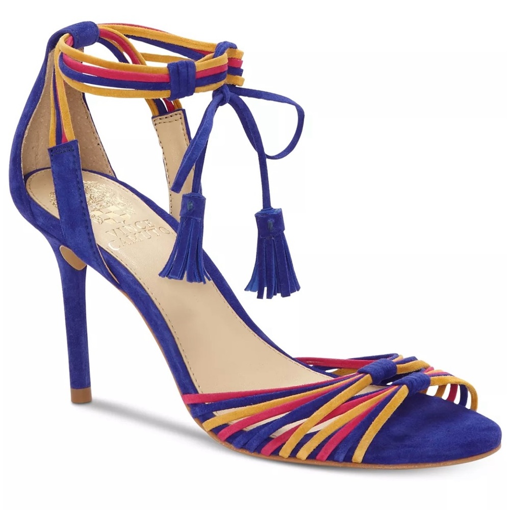 Vince Camuto Stellima Ankle-Tie Tassle Dress Sandal Heel